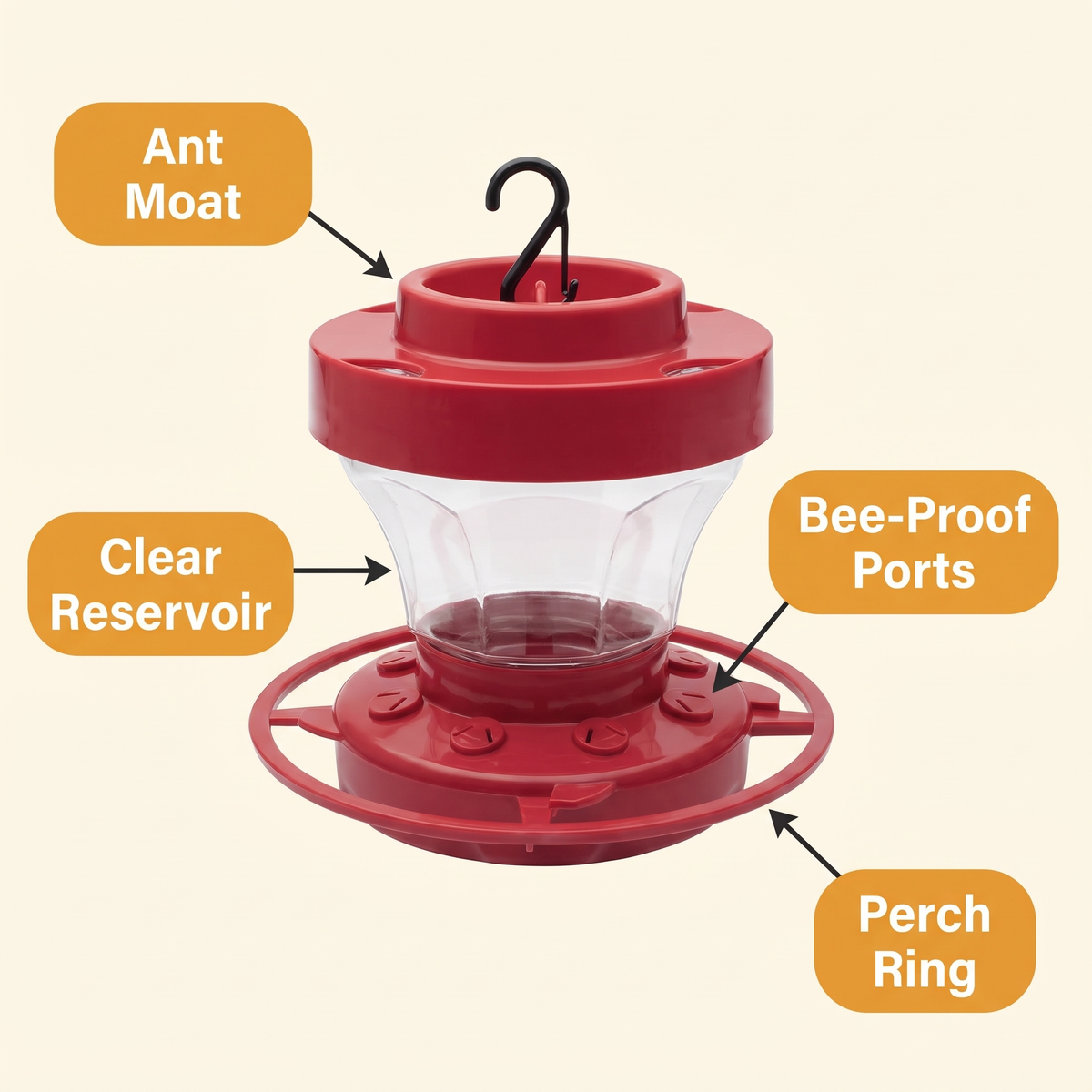 Hanging Bee Proof Hummingbird Water Feeders with Perch