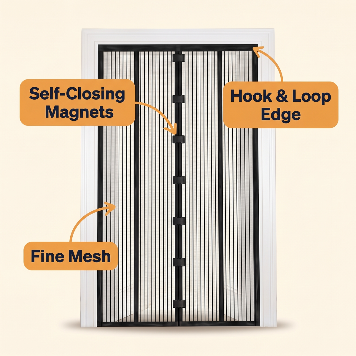 Magnetic Mosquito Screen for Doors