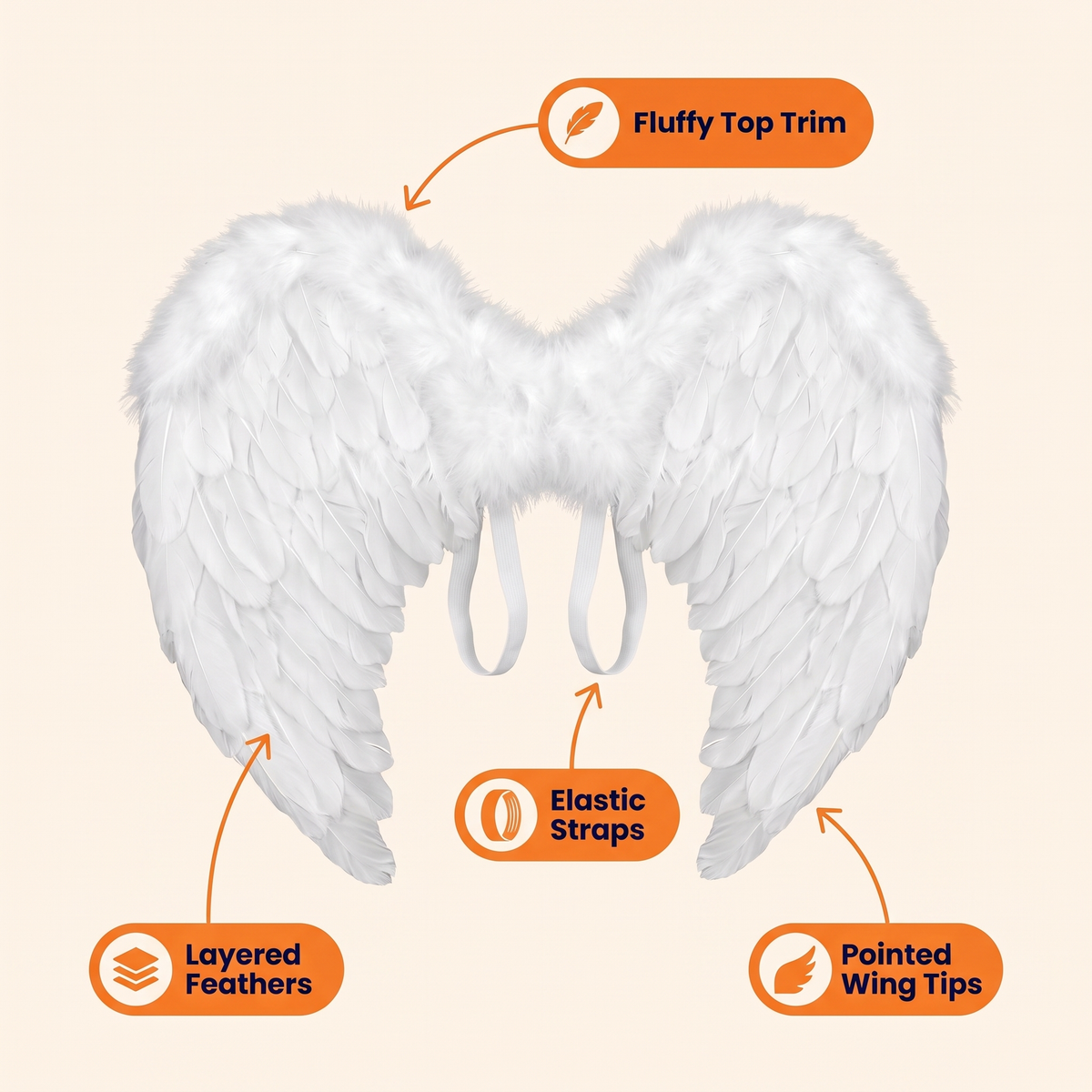 Feathered Angel Wings Costume