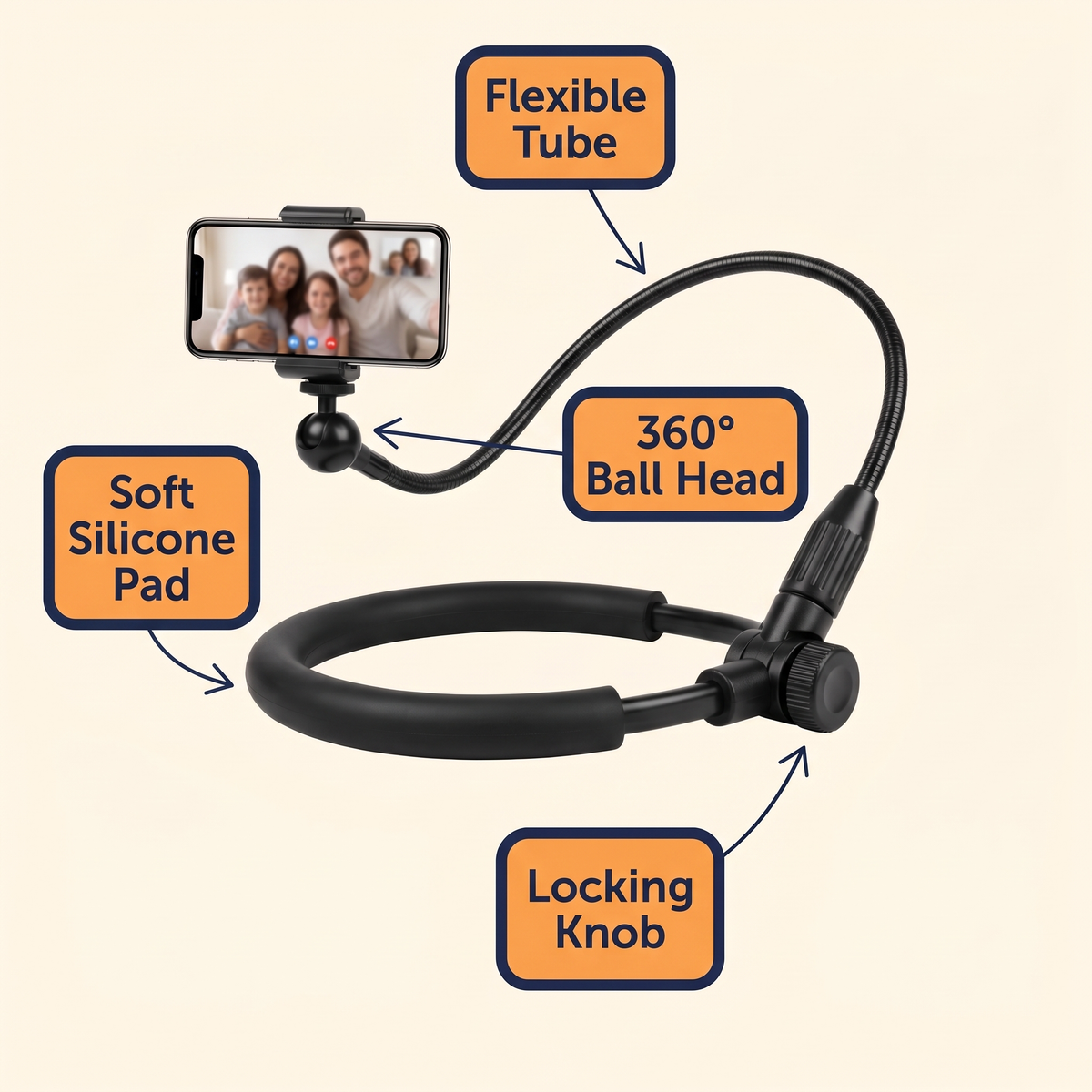 Adjustable Cell Phone Holder For Desk Bed And Mattress