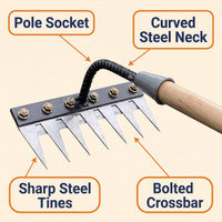 Versatile Handle Rakes For Lawn