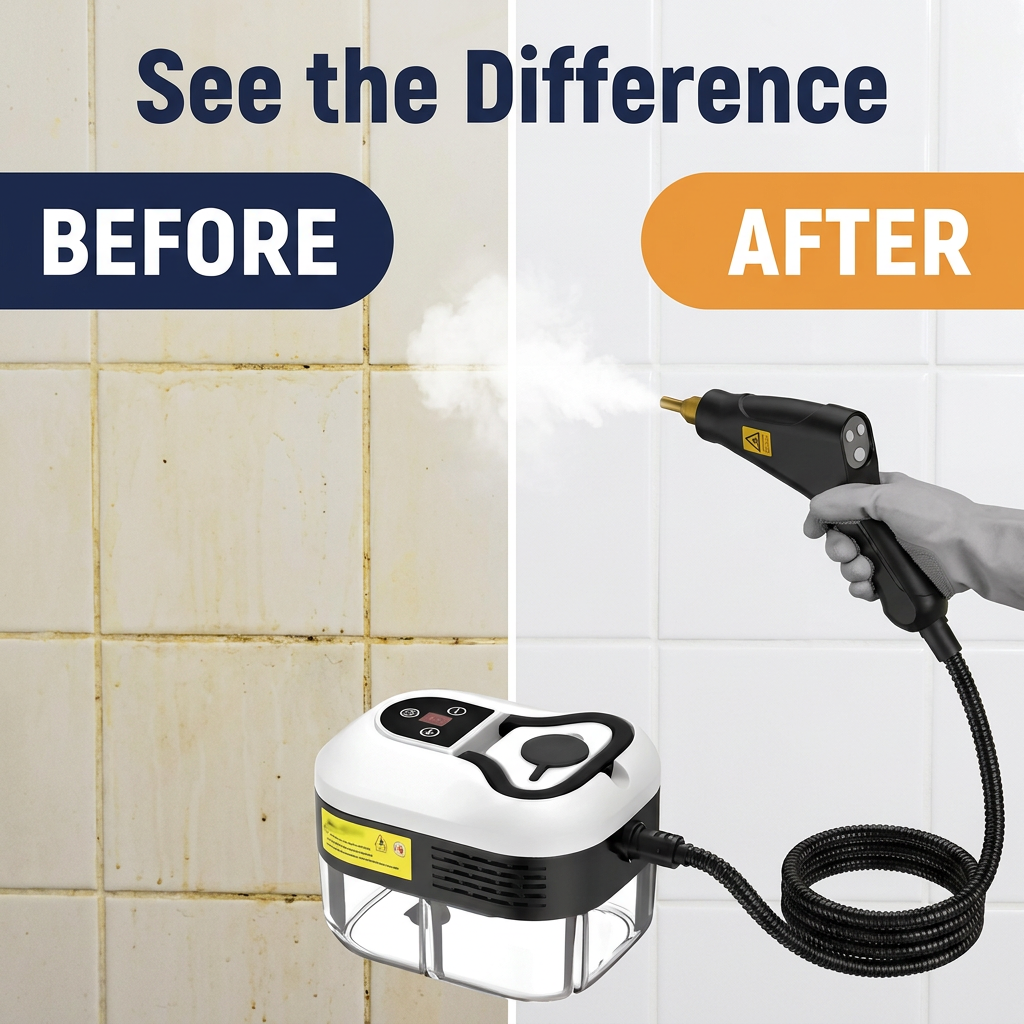 Portable Steam Cleaner with Spray Gun – 6 Steam Levels, 1200 ml Tank