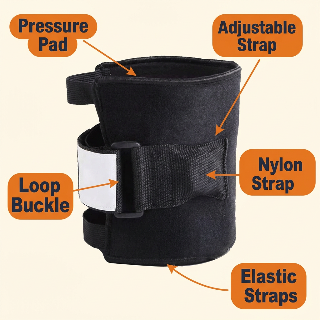 Sciatica Pain Relief Brace – Acupressure Knee Wrap for Sciatic Nerve, Lower Back & Leg Pain, Adjustable One Size