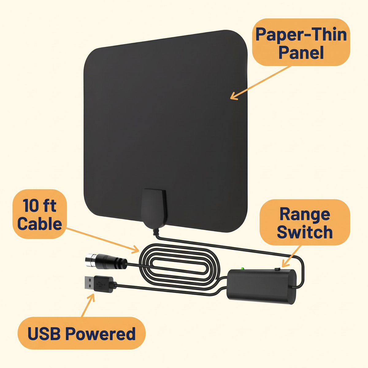 300 Miles Indoor Digital Amplified HDTV Antenna W/ Signal Booster