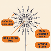 New Anti-Rust Magical Metal Windmill-Kinetic Metal Wind Spinners