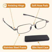 Compact Mens & Ladies Folding Reading Glasses
