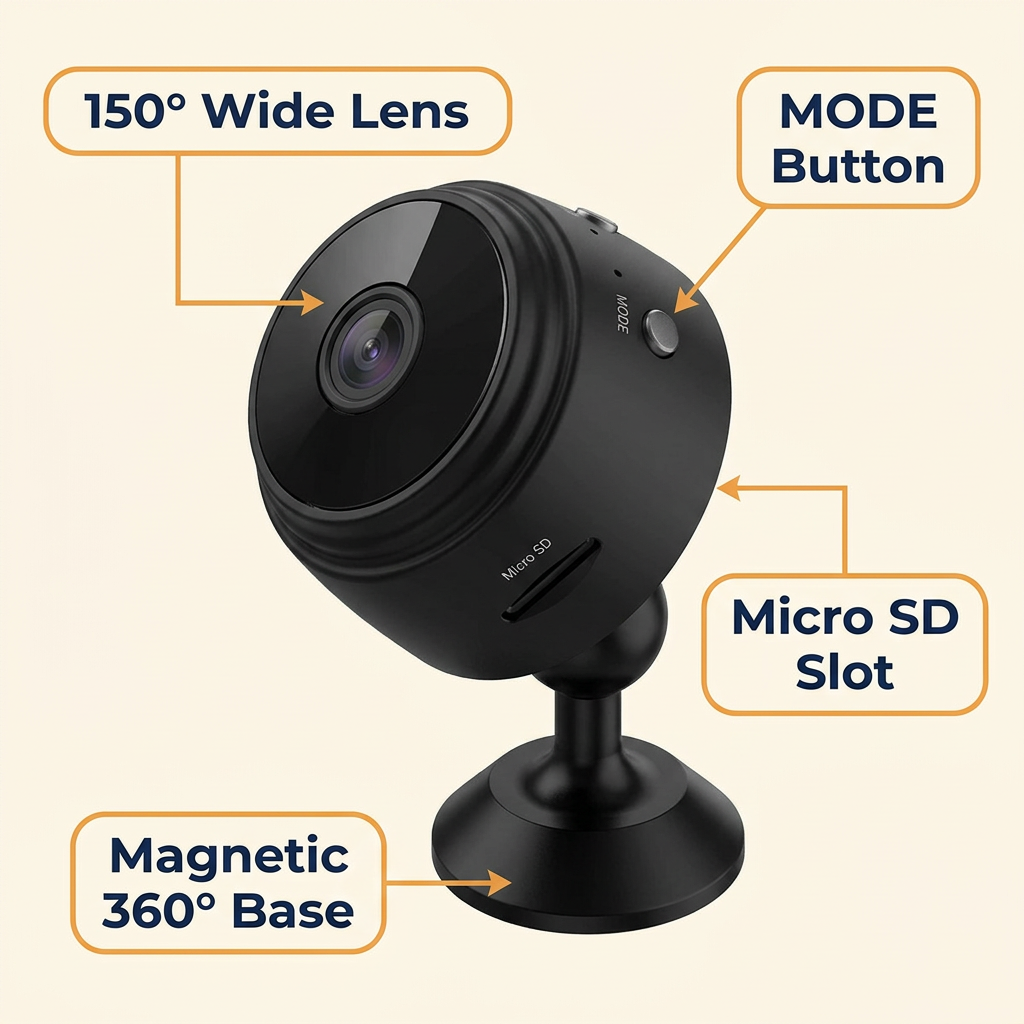 Wireless Backup Camera for RV, Truck & Trailer – Magnetic Mini HD Camera with Phone App, Night Vision & 150° Wide Angle