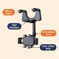 Rotatable and Retractable Car Phone Holder