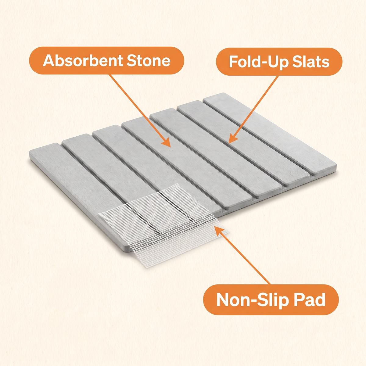 Foldable Diatomite Stone Dish Drying Mat