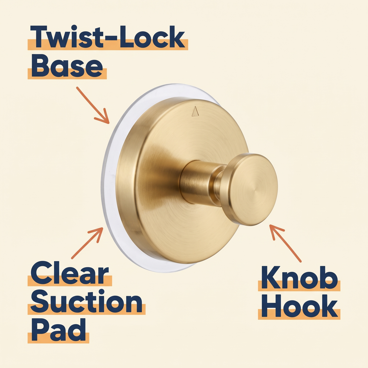 Twist-Lock Suction Cup Wall Hooks