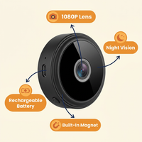 Mini WiFi Home Camera – 1080P Magnetic Pet & Baby Monitor Cam with Night Vision, Live Audio & Motion Alerts