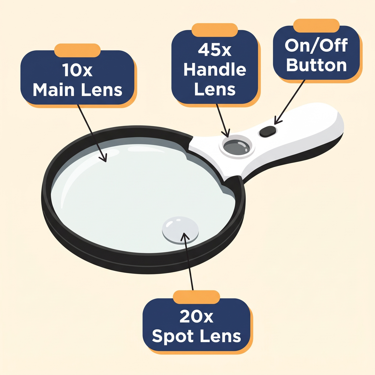 Large Magnifying Glass with Light