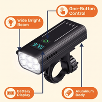 5000 Lumen Bike Light with 12 LEDs & USB-C Rechargeable Battery