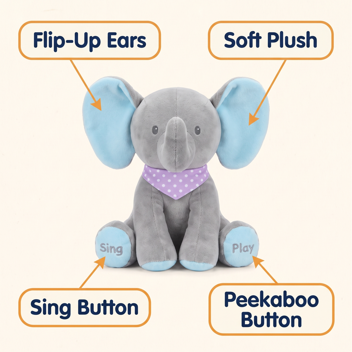 Peek a boo Talking Elephant toy