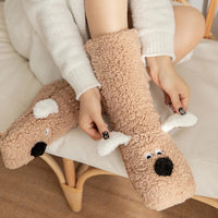 Cute Dog Fuzzy Socks Winter Leg Warmer