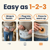 USB Heated Waist Wrap – 3 Heat Levels, Hand & Belly Warmer