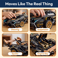 1690 Piece V12 Model Car Building Block Set