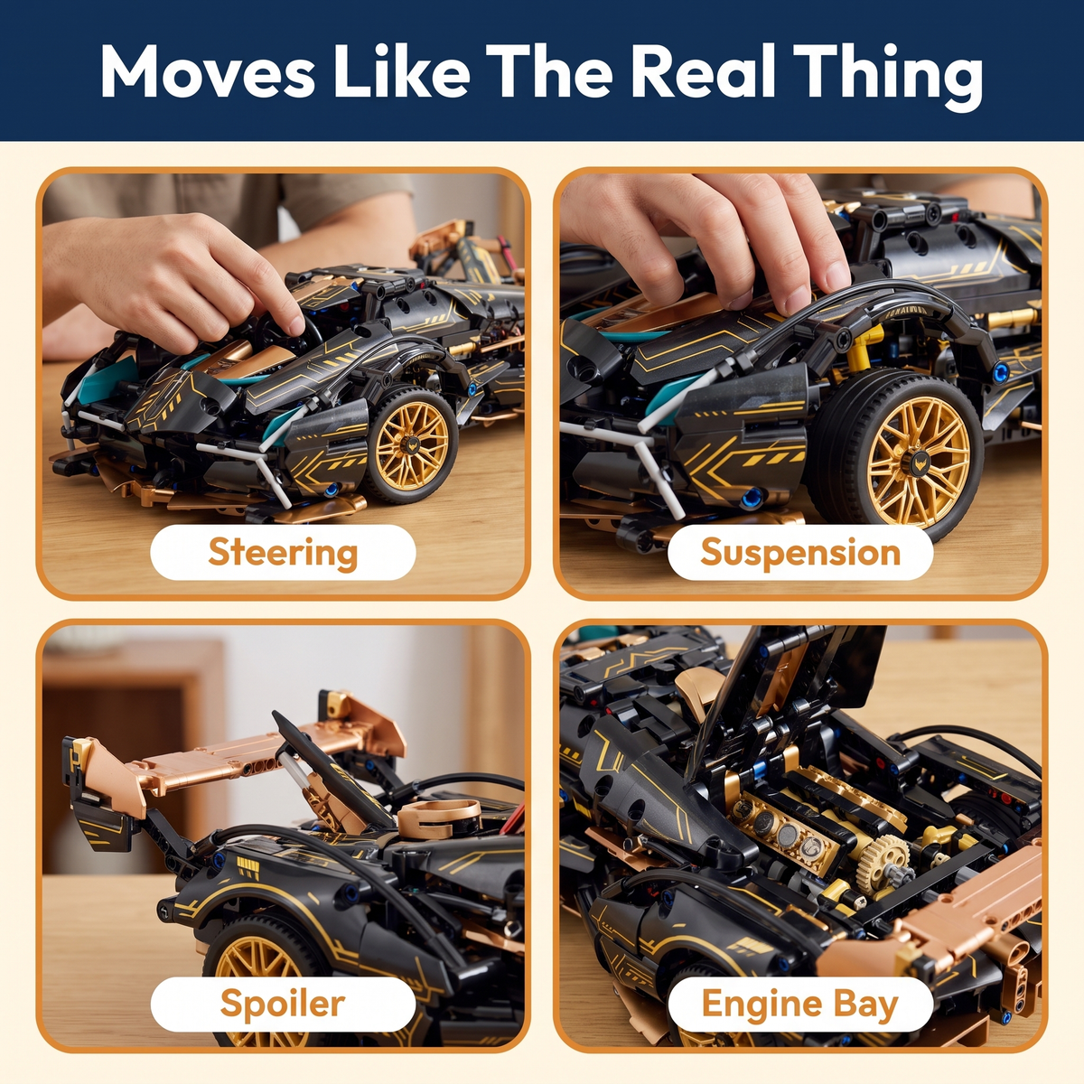 1690 Piece V12 Model Car Building Block Set