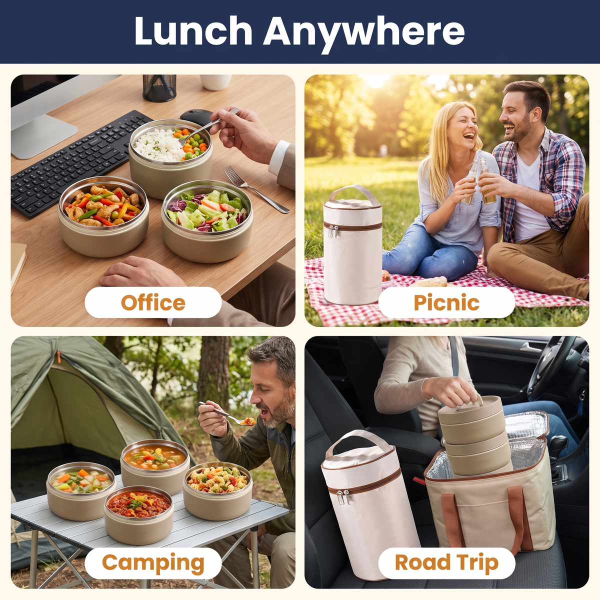 Lunch Box Stainless Steel Insulated Food Container Full Set