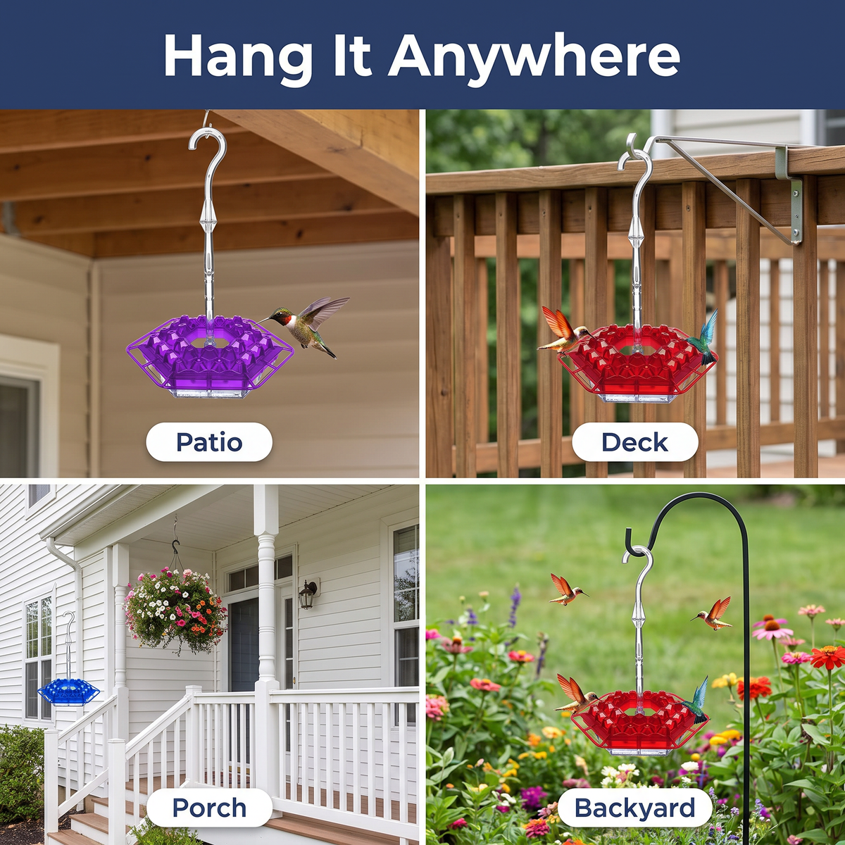 Ant Proof Hummingbird Feeder Outdoor Hanging Perch