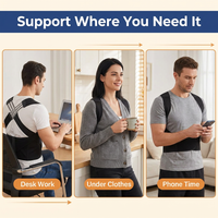 Full Back Posture Corrector Vest – Upper & Lower Back Brace with Spine Support Plate & Wide Shoulder Straps, Unisex S–2XL