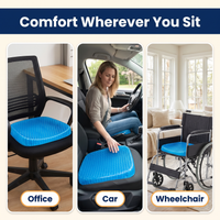 Orthopedic Gel Seat Cushion | Pressure Relief - Tailbone Pain - Lower Back Support - For Office Chair - Car - Wheelchair Use