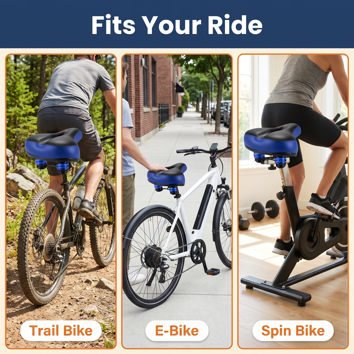 Wide Saddle for Bikes