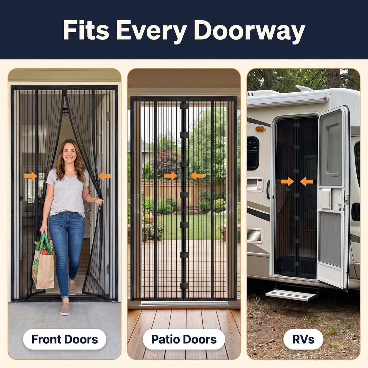 Magnetic Mosquito Screen for Doors