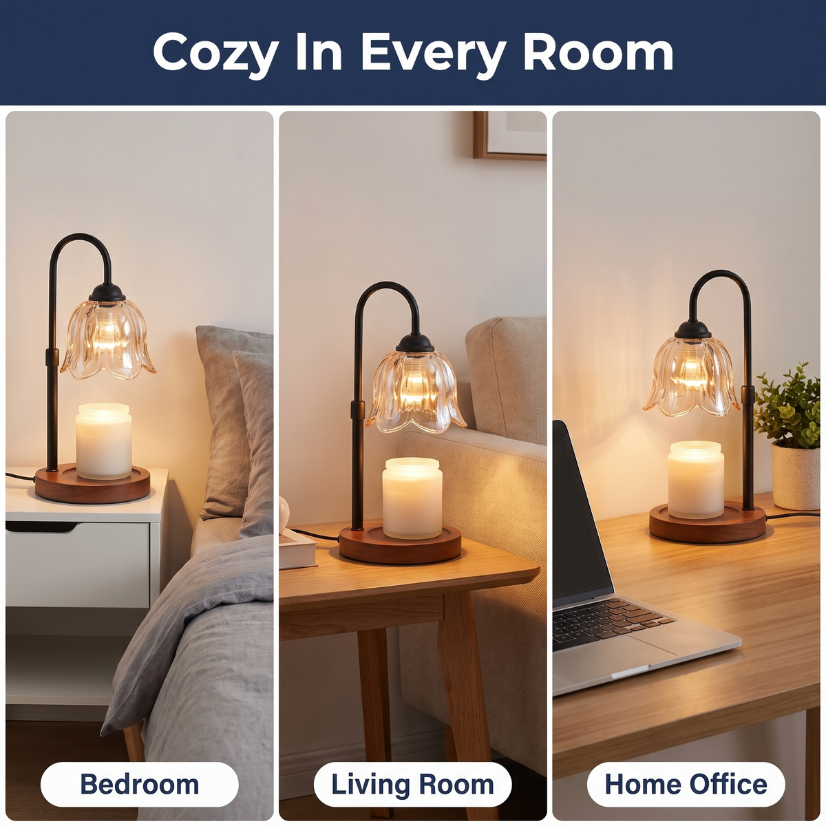 Flower Dimmable Candle Warmer Lamp