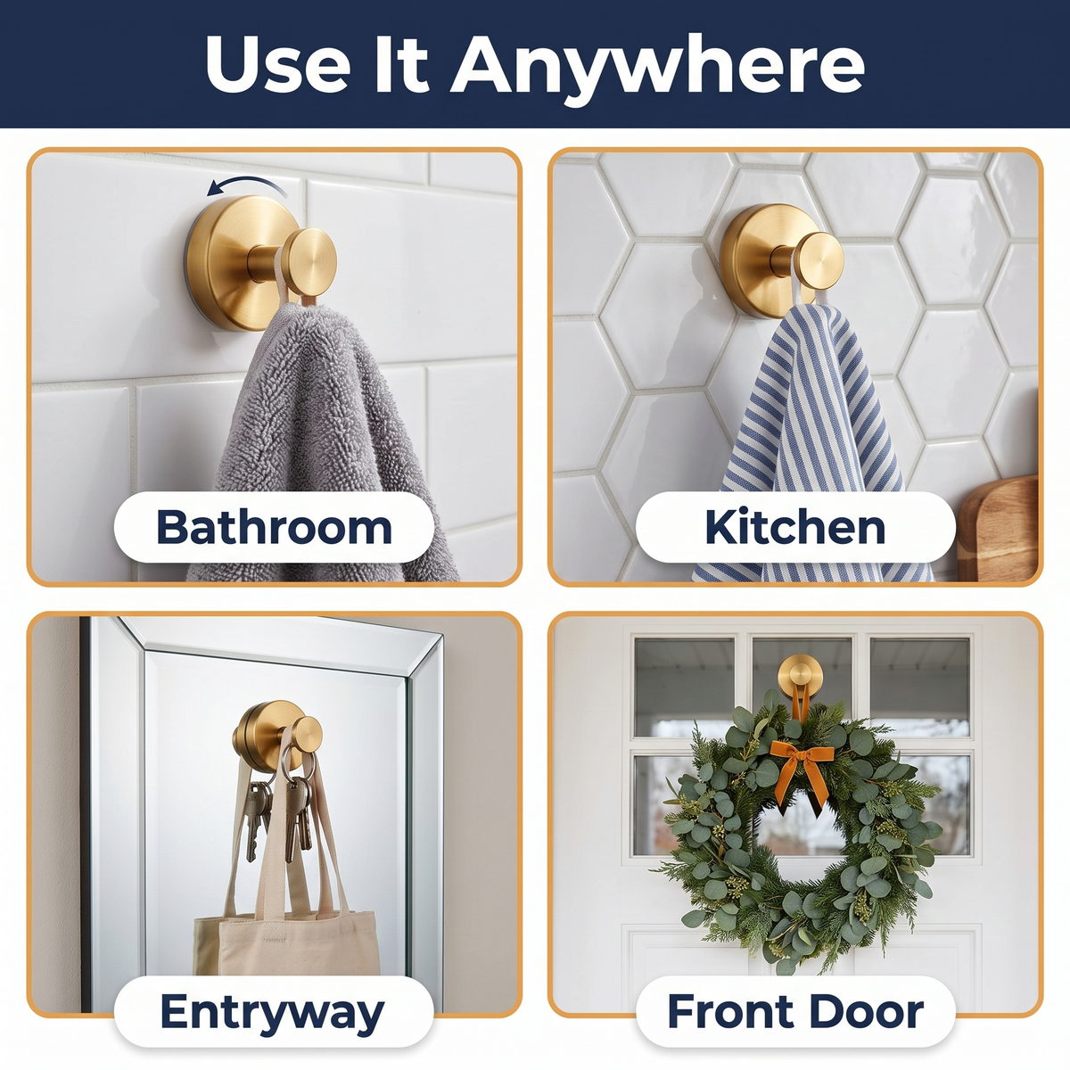 Twist-Lock Suction Cup Wall Hooks