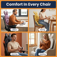 Chair Cushion with Backrest for Tailbone & Back Pain – Plush One-Piece Seat & Back Support Pad with Side Wings, 7 Colors