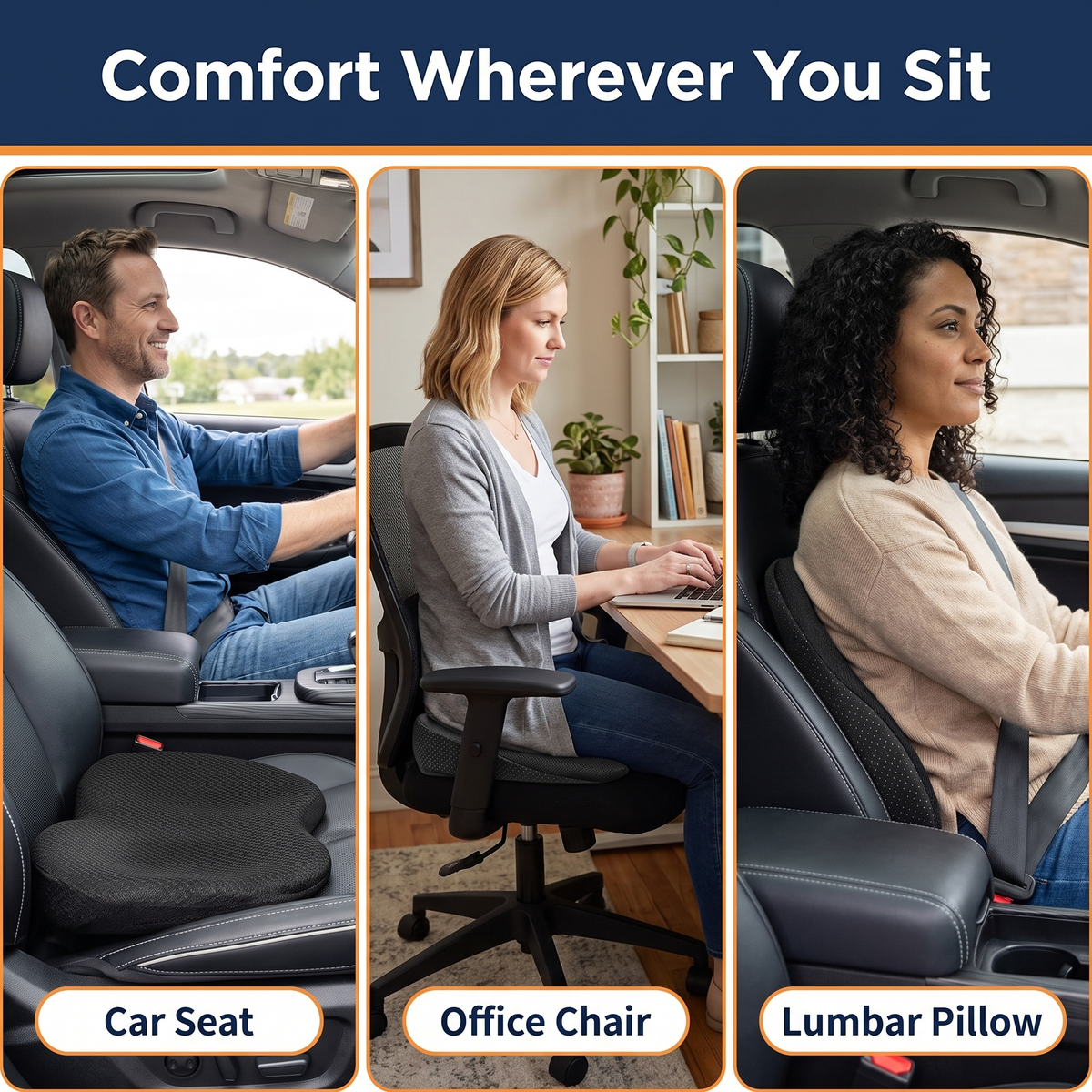 Car Seat Cushion for Shorter Drivers