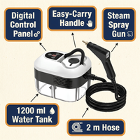 Portable Steam Cleaner with Spray Gun – 6 Steam Levels, 1200 ml Tank