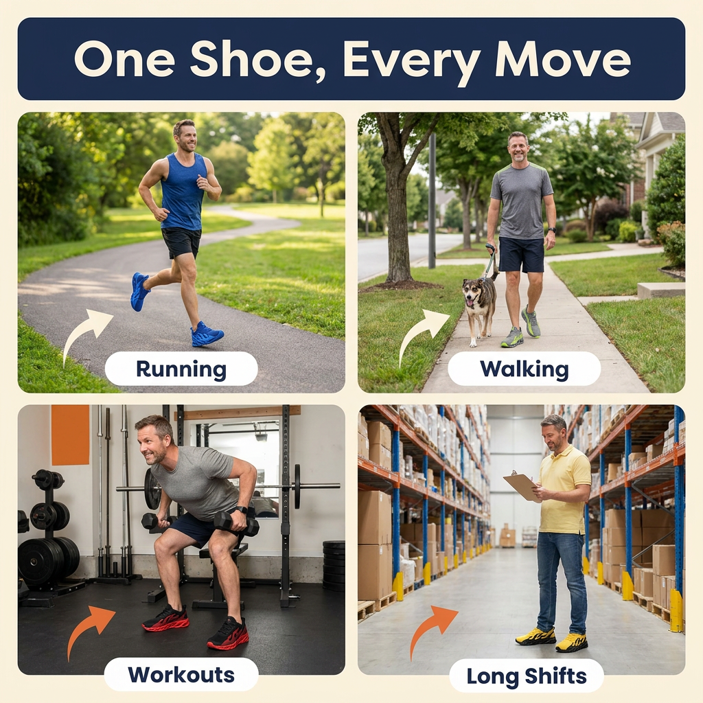 Men's Orthopedic Running Shoes – Arch Support Walking Sneakers with Cushioned Non-Slip Sole, 7 Colors