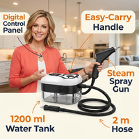 Portable Steam Cleaner with Spray Gun – 6 Steam Levels, 1200 ml Tank (CLAUDE VERSION 2)
