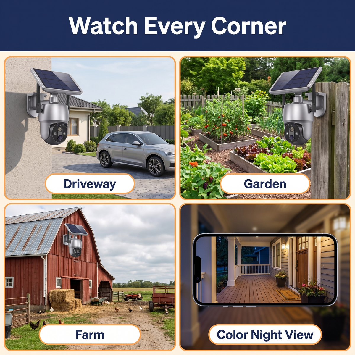 Solar-Powered Outdoor Surveillance Camera