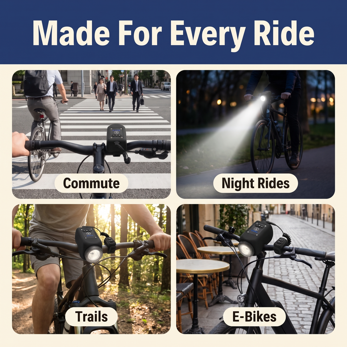 Electric Bike Horn and Front Light