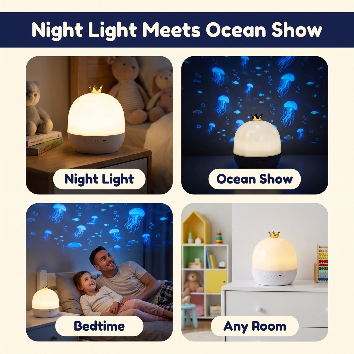 Children’s Night Light and Ocean Projection Lamp