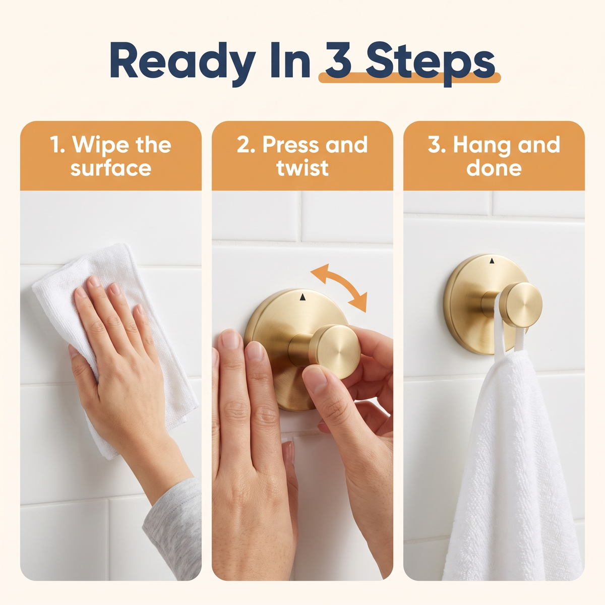 Twist-Lock Suction Cup Wall Hooks