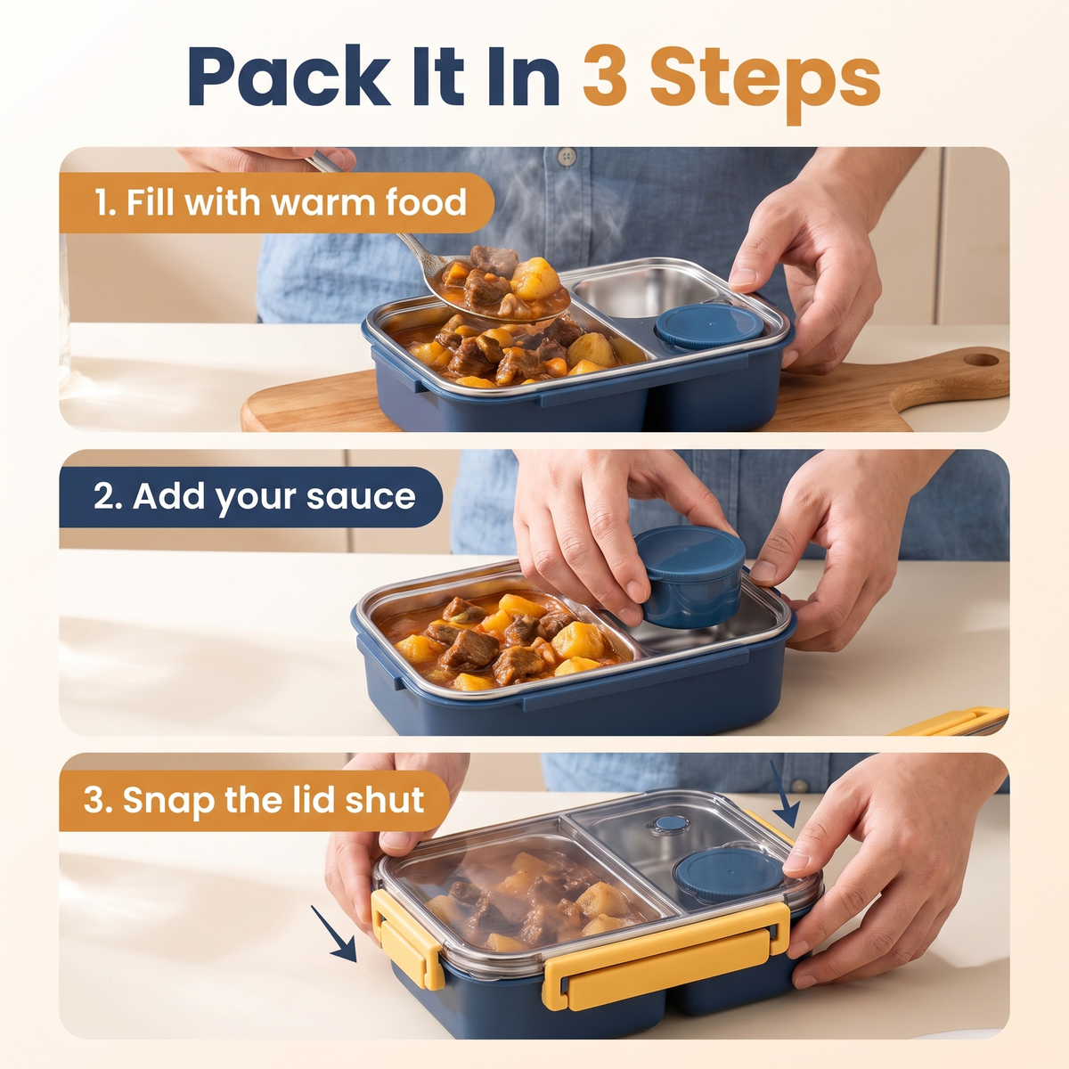Insulated Food Container for Long-Term Heat Retention
