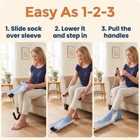 No Bend Sock Wearing Device for Elderly and Handicapped