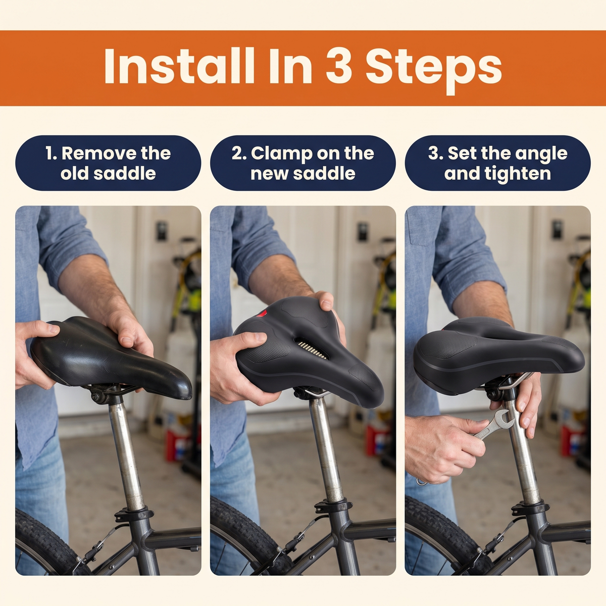 Ergonomic Gel Bike Saddle for Pain-Free Cycling