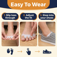Hammer Toe Straightener – Silicone Gel Toe Separator & Splint for Bunion Relief, Aligns Toes Without Surgery