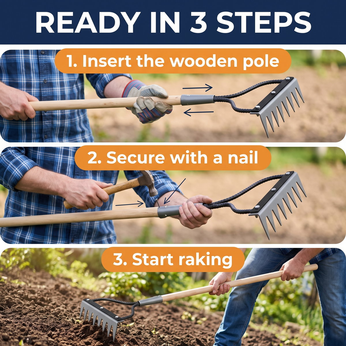 Versatile Handle Rakes For Lawn