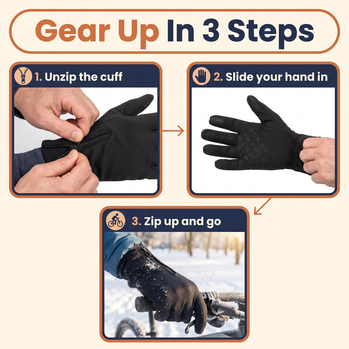 Unisex Heated Winter Sports Thermal Hand Gloves