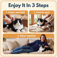 Lifelike Black and White Plush Cat