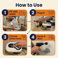 Portable Steam Cleaner with Spray Gun – 6 Steam Levels, 1200 ml Tank