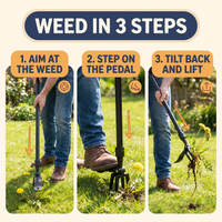Stainless Steel Adjustable Long Handle Detachable Weed Puller