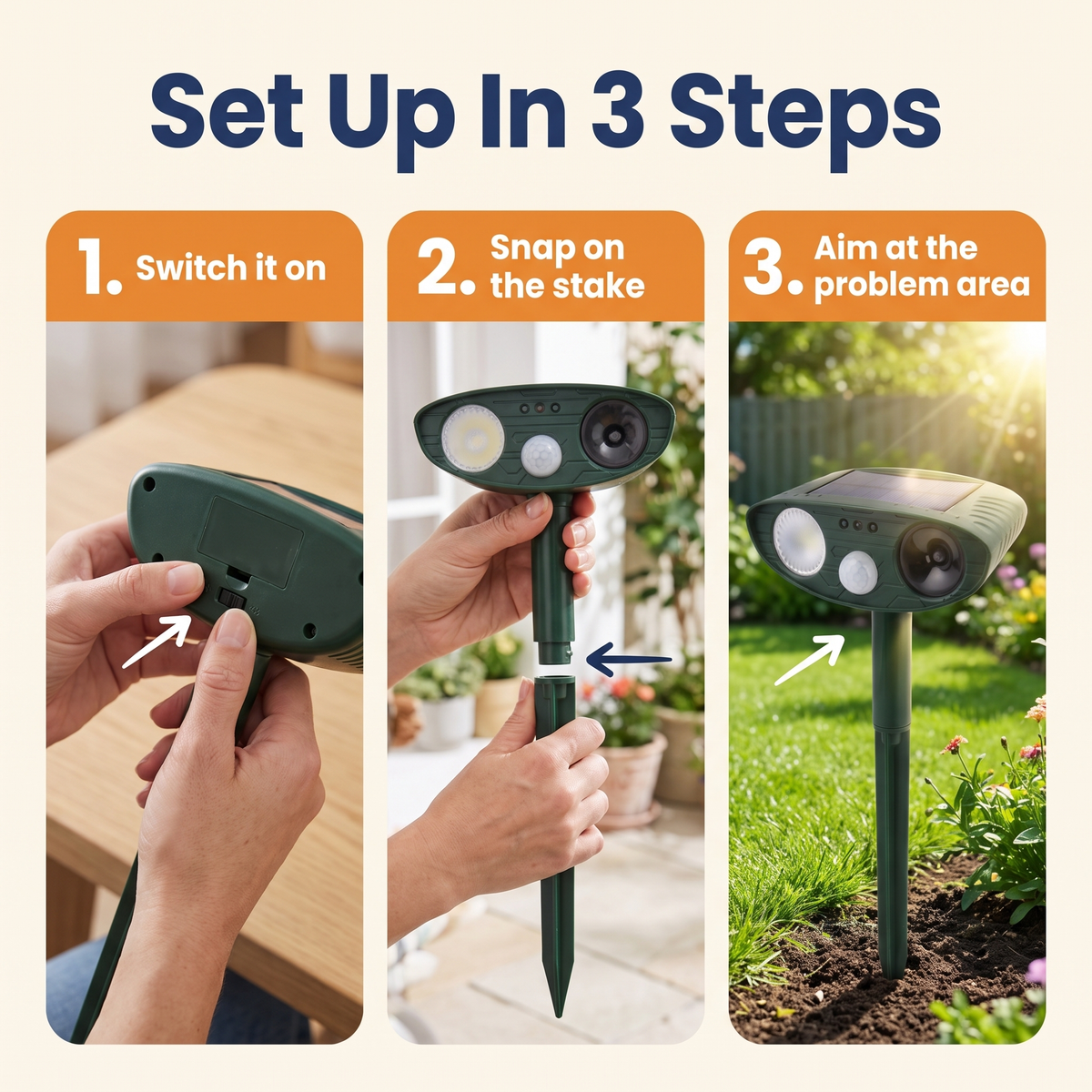 Solar-Powered Ultrasonic Animal Repellent