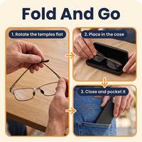 Compact Mens & Ladies Folding Reading Glasses